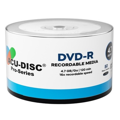 600 x Box ACU-DISC Pro-Series Blank Recordable DVD-R 16x 4,7GB 120 Min Discs