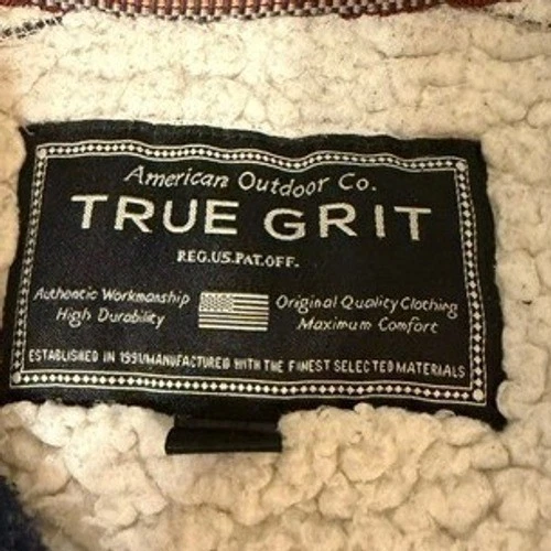 American Outdoor Co True Grit Jacket Men Large Blue Sherpa Lined Full Zip Fleece - product detail image 4