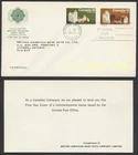 1972 #608-609 10c-15c Christmas FDC British American Bank Note Cachet Insert