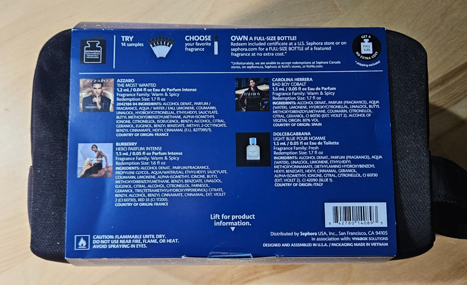 14-pcs SEPHORA FAVORITES 2026 Mens Cologne Sampler wBag NO CERTIFICATE!