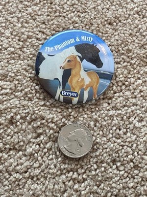 Breyer round metal button pin - The Phantom and Misty - pinto  - new!