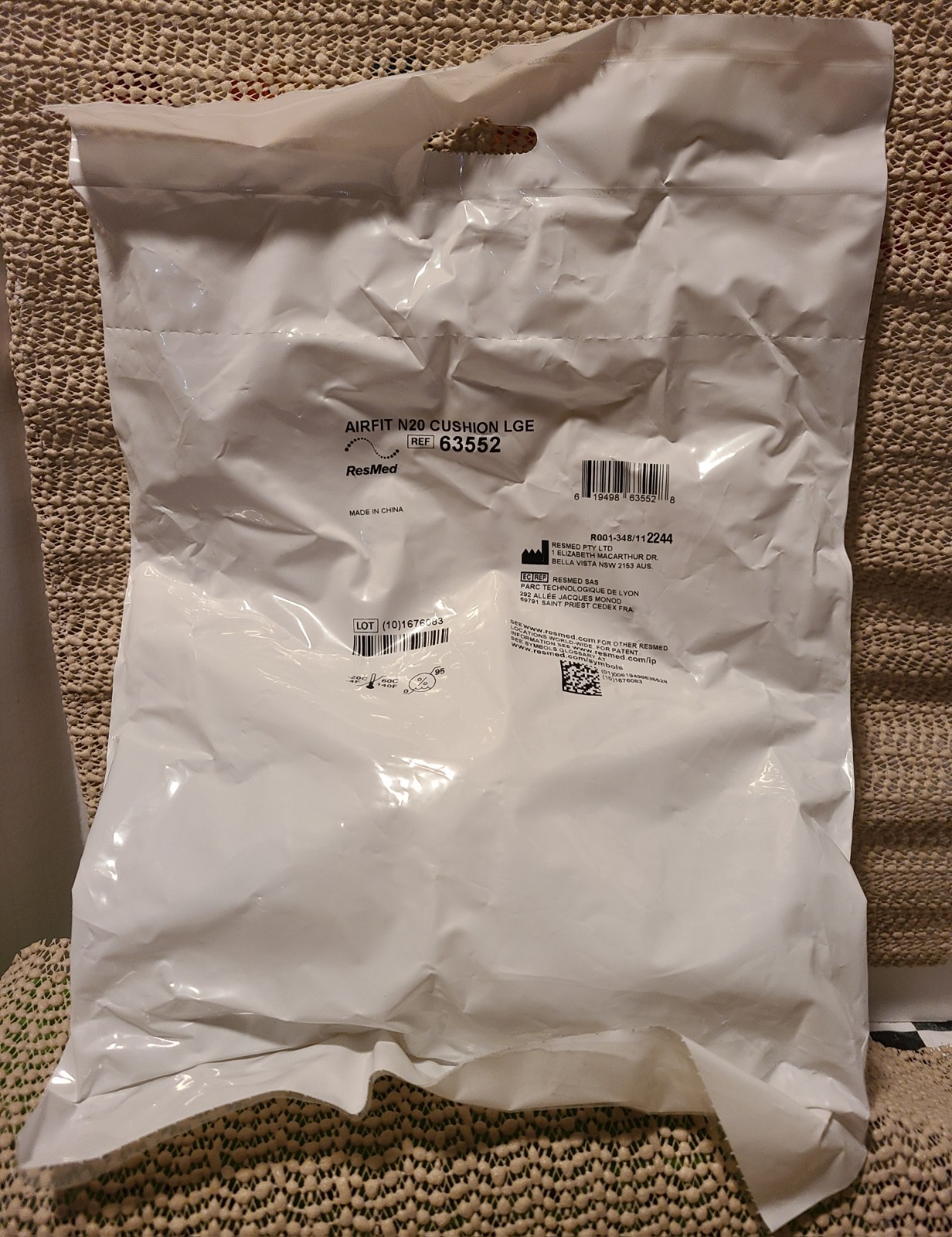 RESMED AIRFIT N20 CUSHION LARGE 63552 SEALED PACKAGE