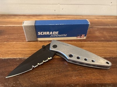 Vintage Schrade USA Silhouette SQ432S Lock Back Pocket Knife in Silver
