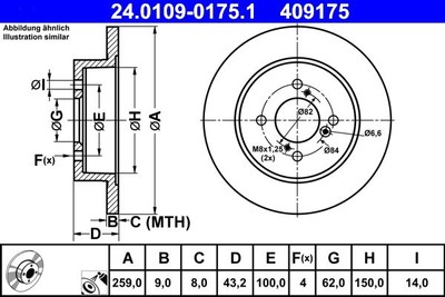 Brake Disc SUZUKI SWIFT IV 1.2 24.0109-0175.1 (1 pcs)