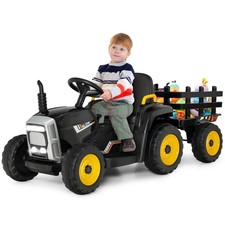 12V Kids Ride-on Tractor Tractor with Trailer 3 Variable Speeds  Remote Control