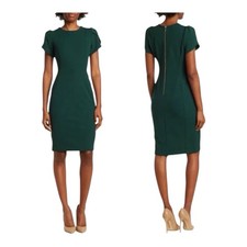 Calvin klein Women Size 6 Classic Tulip Sleeve Sheath Dress Malachite Dark Green