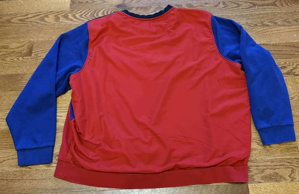 Lacoste Sport Color Block Crew Neck Pullover Sweatshirt Red Red Blue Size 4XL - Image 2 of 4