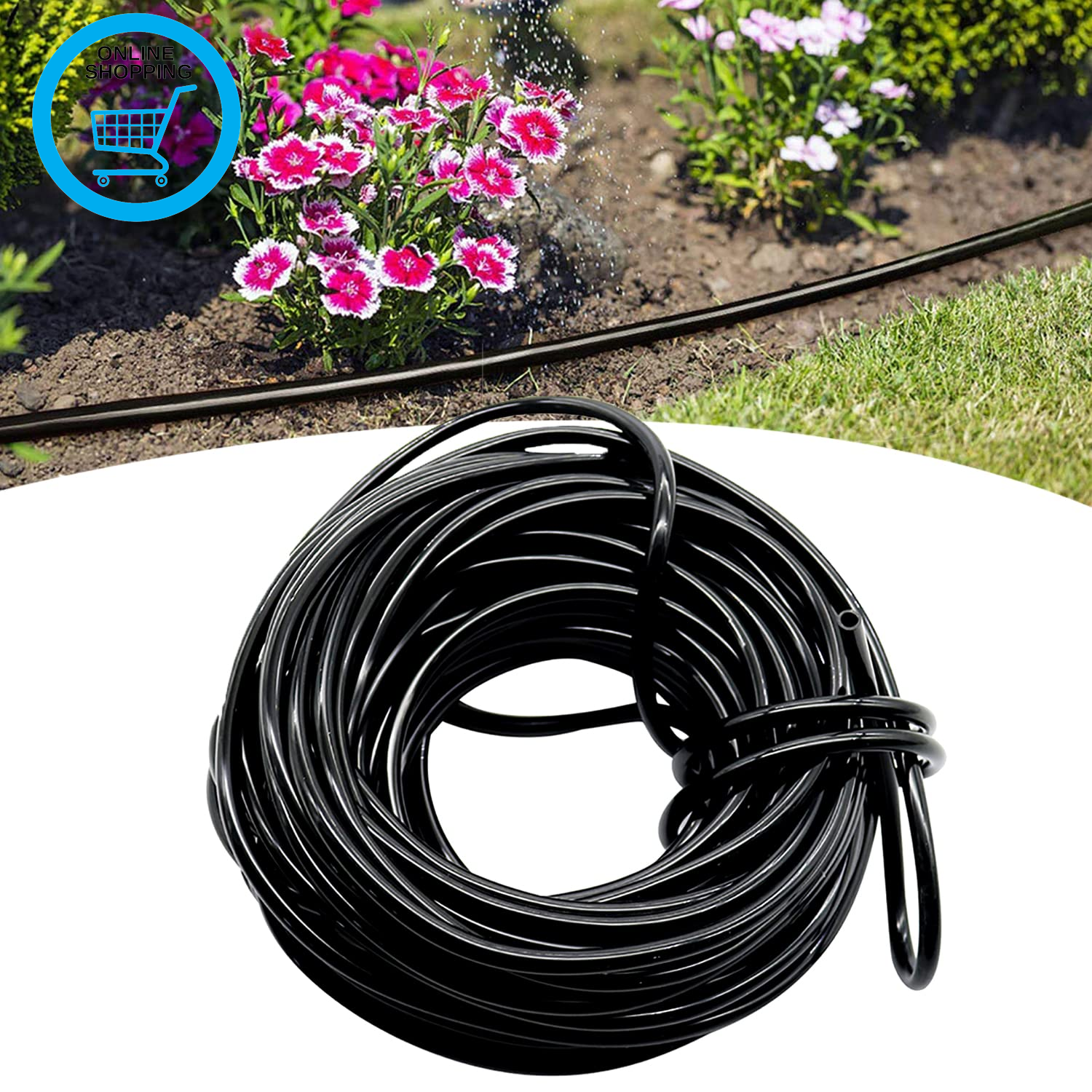 50Ft Watering Tubing Hose 1/4 Inch Garden Drip Pipe PVC Hose Irrigation System W