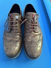PRADA BROGUE Men’s Brown Leather Dress Sneakers-9.5