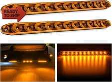 2PCS 16Inch 11 LED Amber Trailer Marker ID Bar Stop Brake Turn Signals