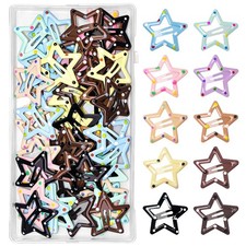 64 Pcs Cute Dots Star Snap Hair Clips For Women Girls - Strong Hold Small