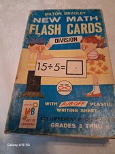 Cartes flash vintage Milton Bradley neuves mathématiques division 1965 pratique problèmes mathématiques