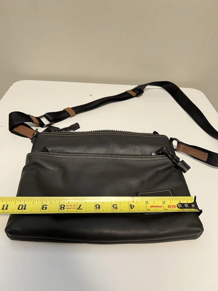 Bolso Bandolera Pequeño Coach Pacer 78834 Negro Cuero Liso Parche Retro Raro Foto 4 de 4