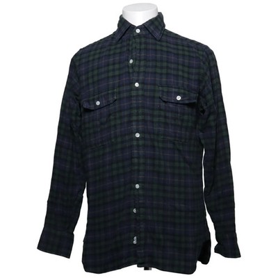Drakes, Flanellhemd, Größe: 40, Grün/Blau/Mehrfarbig, Karo, Flanell, Herren #lCy