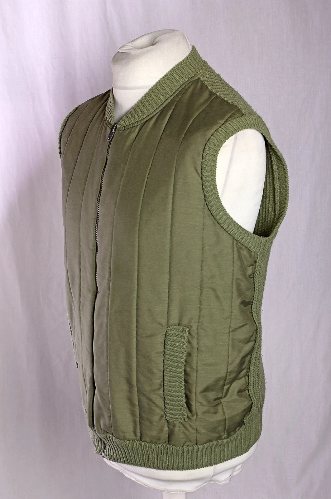 St Michael 80's Vintage UK Vest Gilet Green Retro Men's size 42" Camping VGC