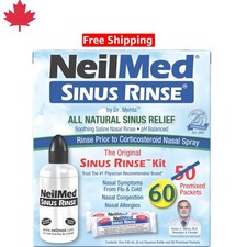 Soothing Saline Nasal Irrigation Kit - 50 Pre-Measured Sachets for Relief