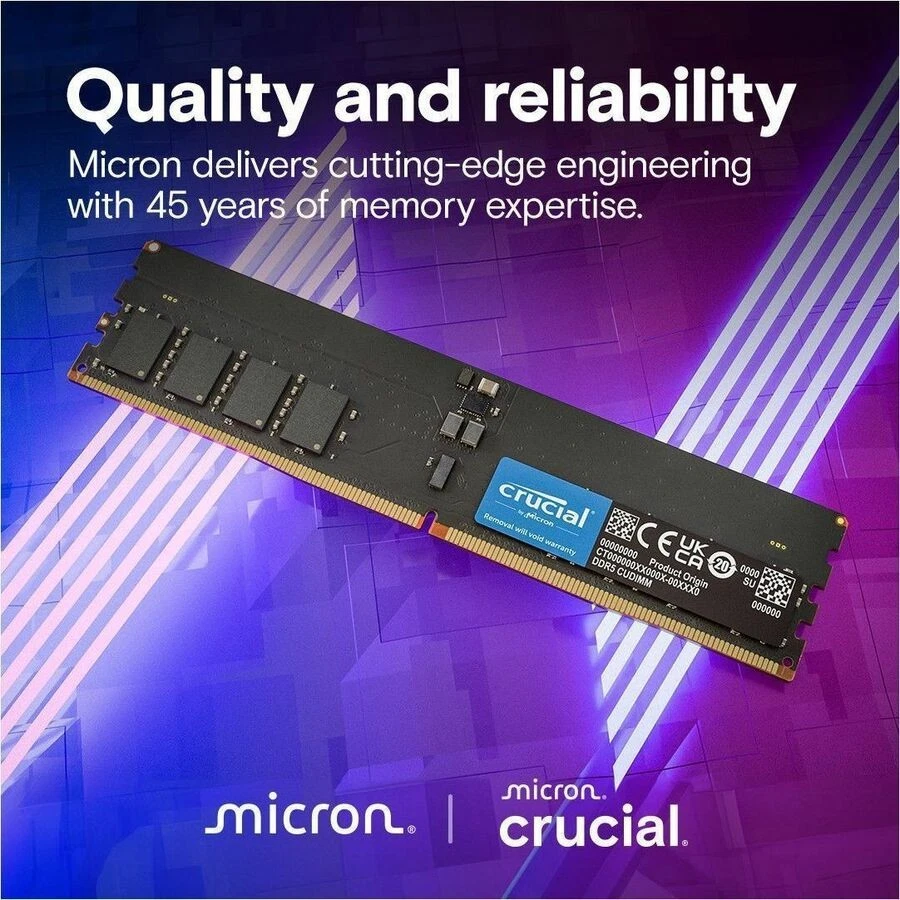 Crucial Technology CT2K64G64C52CU5 Crucial 128gb Kit [2x64gb] Ddr5-6400 Cudimm - Image 3 of 4