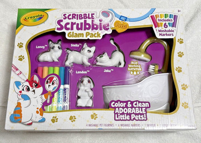 Crayola Scribble Scrubbies Glam Pack (4 Pets), Holiday for Kids, Washable... 