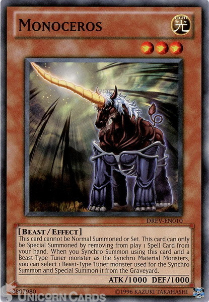 DREV-EN010 Monoceros Common UNL Edition Mint Yu-Gi-Oh! Card