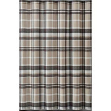Paulette 72 In. Plaid Taupe Shower Curtain Free Shipping New