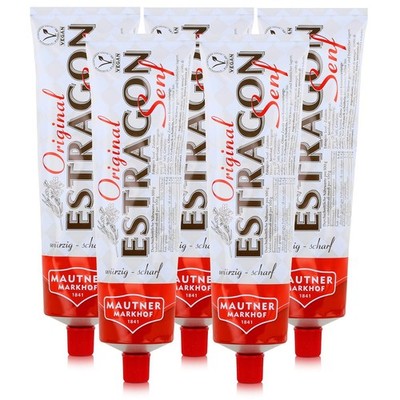 Mautner Estragon Senf 330g - Das würzig scharfe Original (5er Pack)