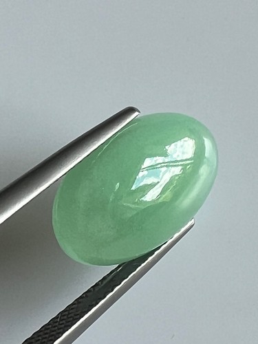 Natural Untreated Certified Green Burma Jade Cabochon 7.38 ct 16 x 10 mm - Picture 5 of 15