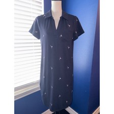 🦩T by Talbots Embroidered Flamingo Polo Dress | Size M | EUC