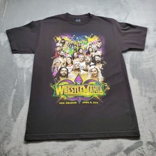 WWE WrestleMania 34 New Orleans Graphic 2018 Wrestling Black T-Shirt Adult Sz M