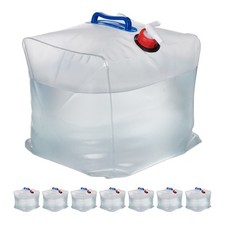 Set 8 bidones plegables 20 litros Garrafas plástico Bolsas agua cuadradas grifo