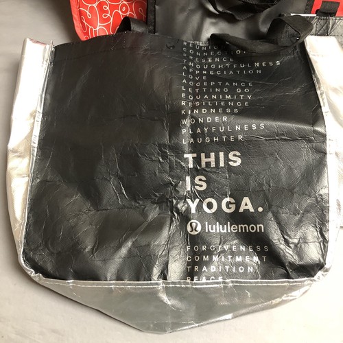 6 Stück Lululemon Mehrweg Beutel 2 Groß 4 Klein Schwarz Weiß Silber - Bild 2 von 9