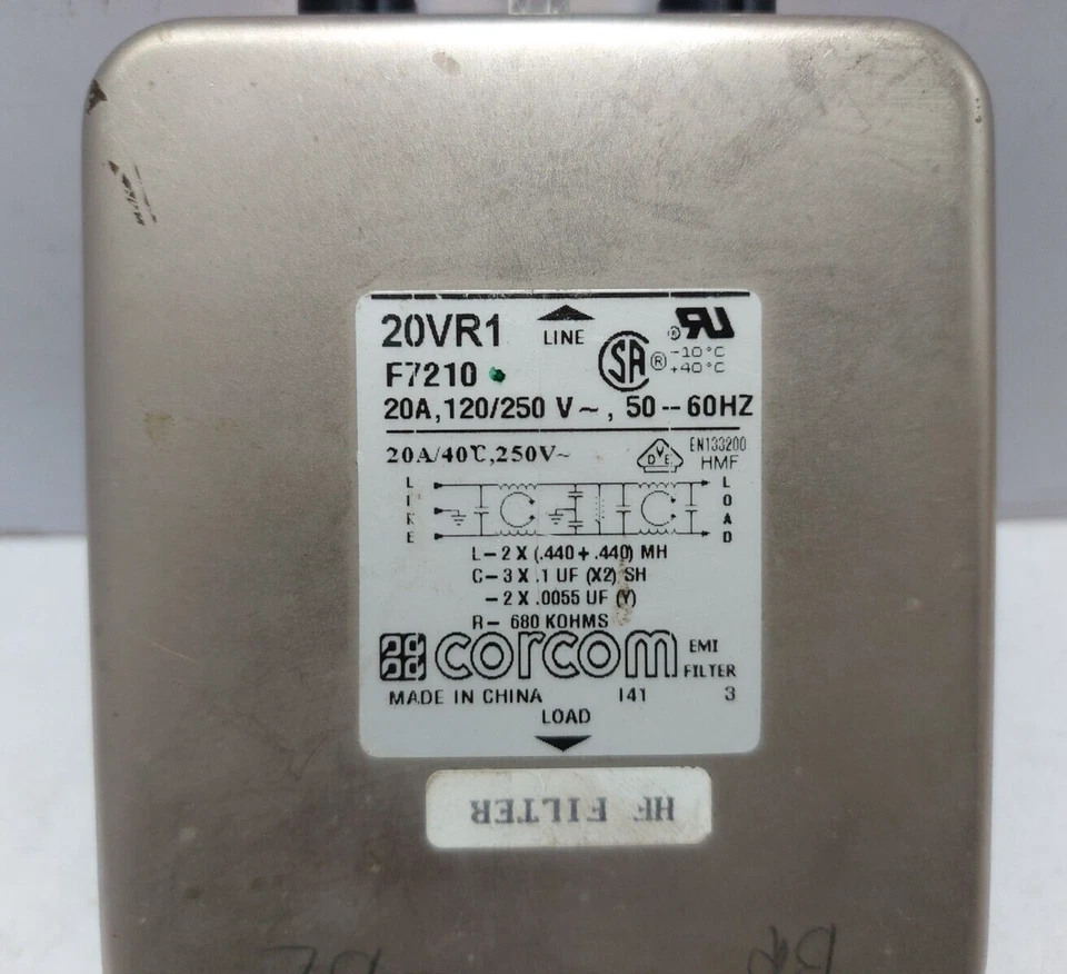 Corcom F7210 EMI Filter 20VR1 20A 120/250V~ 50-60 Hz - Image 2 of 4