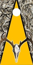Deer skull hunting camouflage cornhole board game decal wraps