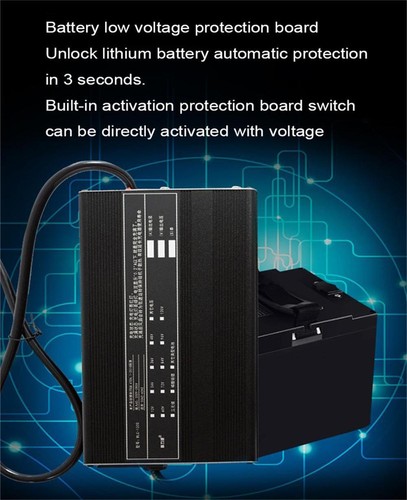 Cargador rápido 48V/60V/72V Li-ion Lifepo4 cargador de batería de litio ajuste 3-15A - Imagen 5 de 18