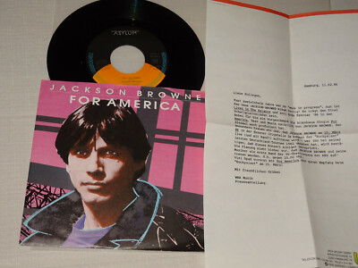 JACKSON BROWNE - FOR AMERICA / GERMANY 7'' SINGLE 1986 (MINT-) & PROMO-FACTS