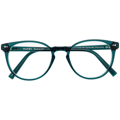 Warby Parker Teal Blakely wide 728 53 19-145  Round Acetate Glasses scripted Blakeley Eyeglasses in Peacock Green — Medium | Warby Parker main image 3