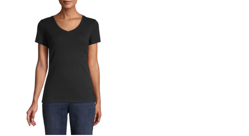 Bay-V Neck Short Sleeve T-Shirt Size 