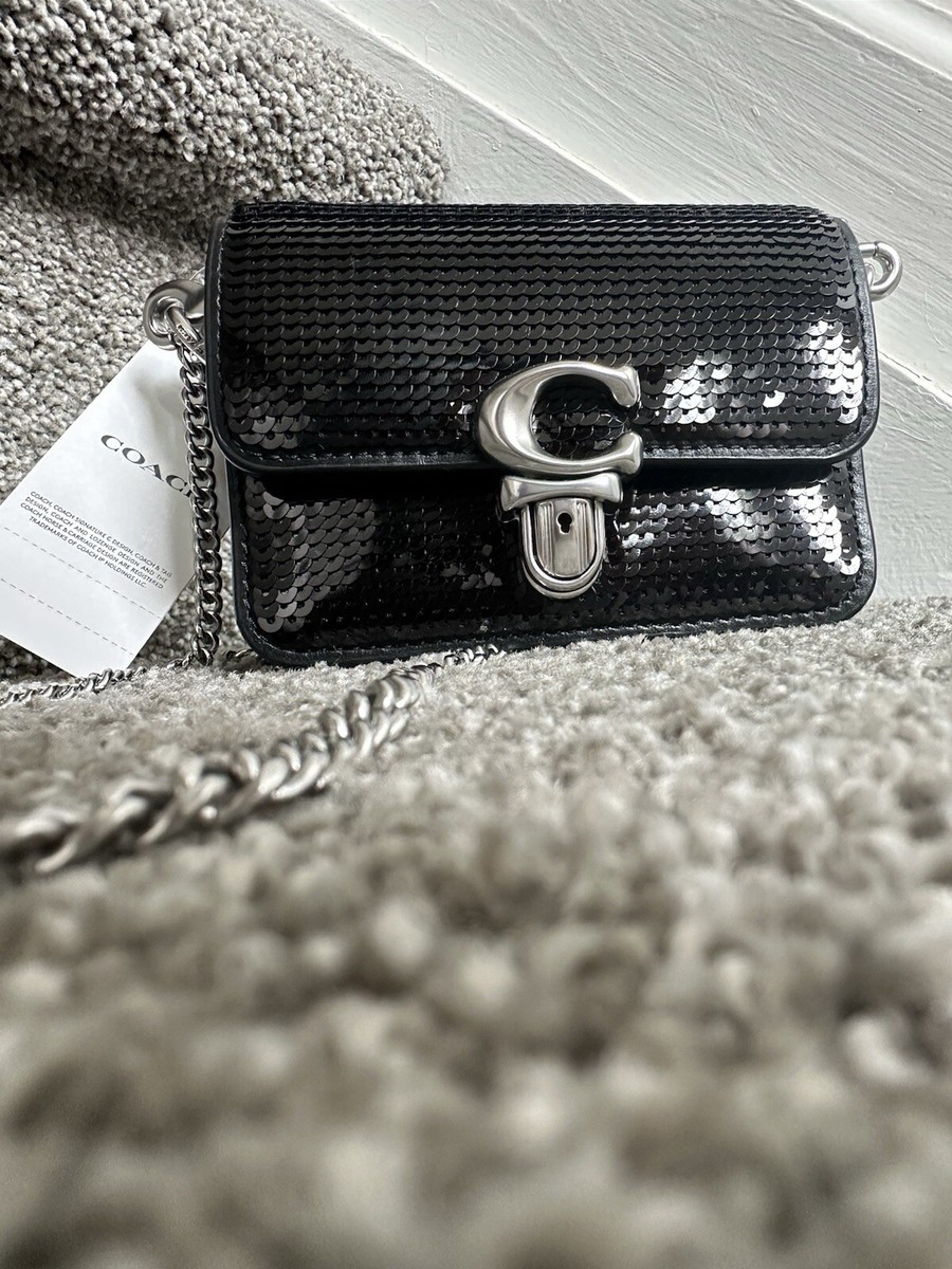 Coach Studio Bag 12 With Sequins Silver/Black | eBay