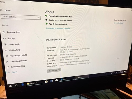Lenovo Ideacentre AIO 510-23ISH AIO Computer AMD A6-9210 RADEON R4 2400MHZ - Picture 7 of 14