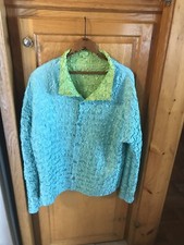 Silk , Green or blue reversable jacket sz large, Vtg