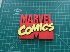 Marvel Comics logo sign display shelf wall 3D printed art