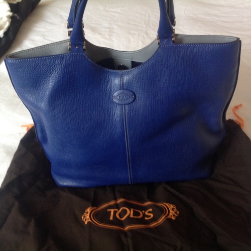 Borsa A Mano Con Tracolla Tod's Donna In Pelle Avorio Blu Handbag Tod's  Woman | eBay
