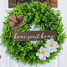 Seasonal Wreath for Front Door or Porch, Multicolor, Flower