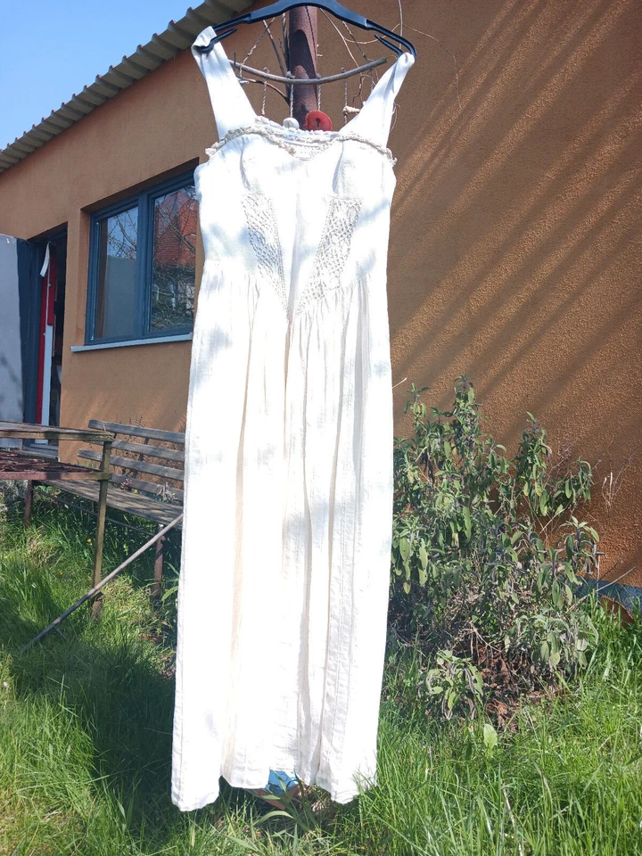70er 80er Jahre Sonnenkleid Prärie Gunne Sax Style Häkelspitze Original Vintage  - Bild 4 von 4