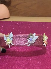 Girl pink glitter headband fairies
