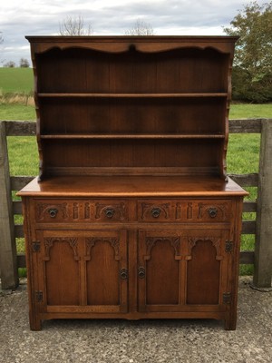 Oak Welsh Dresser Base Old Charm With Shelf Rack H 85 83cm W