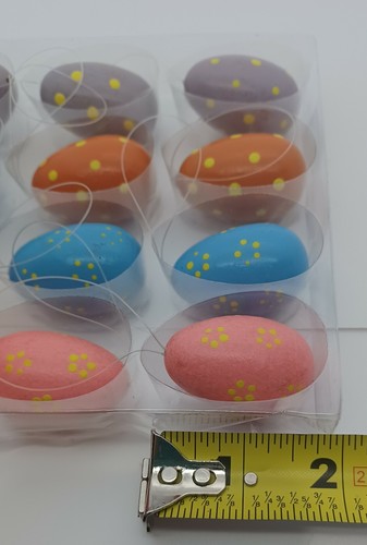 12 Wooden Easter Miniature Ornaments Lot Eggs Bunny Rabbit Mini - Picture 3 of 3