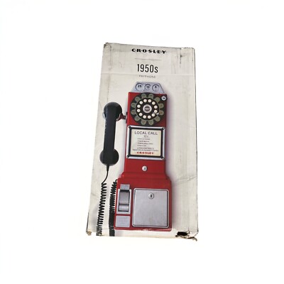 【 1950's未使用】Crosley CR56 Old Pay phone Crosley 1950s CR56 Old Fashioned Rotary Style Pay Phone Red. Open