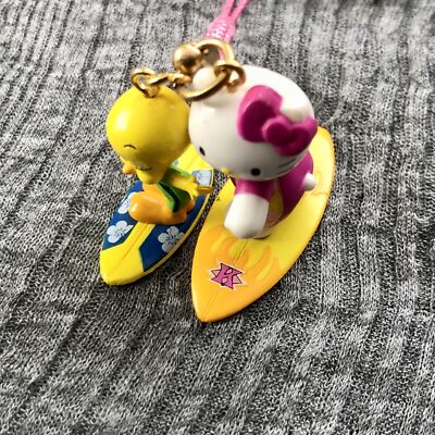 Hello Kitty Tweety TSK ストラップ Rare Hello Kitty x Tweety Collaboration Strap Surfing Sanrio 2002