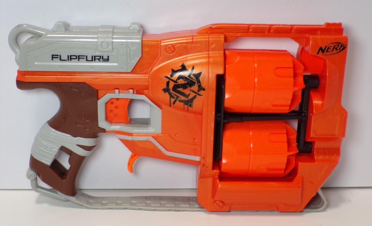 Nerf Zombie Strike FlipFury Flip Fury Dart Blaster Toy Orange
