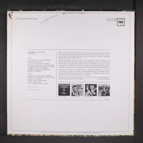 STONEWALL JACKSON: country COLUMBIA 12" LP 33 RPM Sealed - Picture 2 of 2